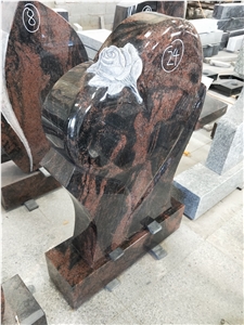 Indian Aurora Granite Heart Tombstone Monuments