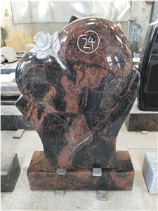 Indian Aurora Granite Heart Tombstone Monuments