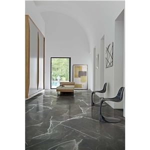 Italy Calacatta Black Marble Tile Slab Floor Wall
