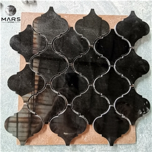 Lantern Pure Black Marble Backsplash Mosaic Tile