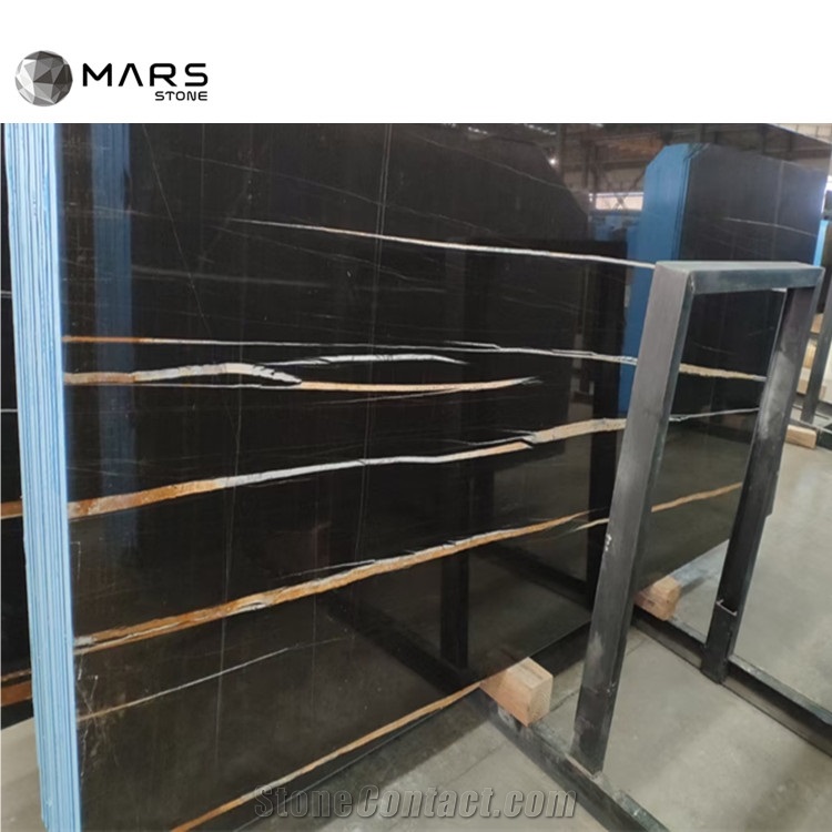 Nero Black Tunisia Noir Gris Aziza Marble Slabs