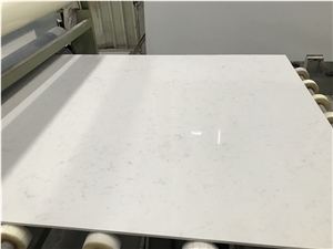 New Type Factory Price Carrara White Polished Quartz Slab