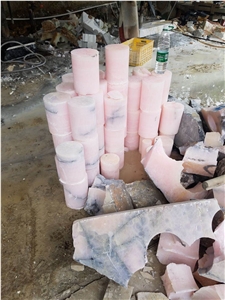 Pink Onyx Natural Stone Candle Jar Holders