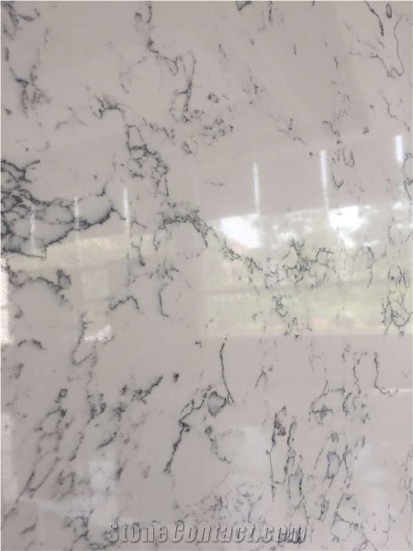 Venus Carrara Artificial Quartz Slab for Kitchen Countertop