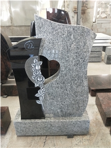 Viscount White W Black Granite Custom Headstones
