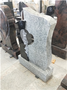 Viscount White W Black Granite Custom Headstones