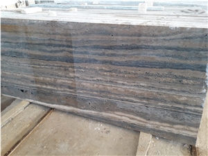 Titanium Travertine Slabs - Vein-Cut