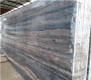 Titanium Travertine Slabs - Vein-Cut
