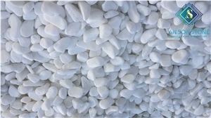 Cheap Natural Pebbles, White Marble Pebble Stone