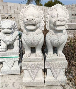 Abstract Lion Stone Sculpture Guardian Statue