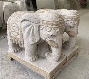 Gold Stone Street Small Elephant Animal Sculpture