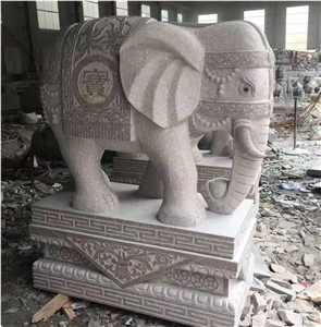 Granite Decorated Animal Sculptures Hotel Statues