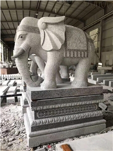 Natural Stone Garden Outdoor Elephant Statues