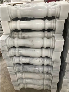 Polished Stone Stair Handrails White Balsutrade