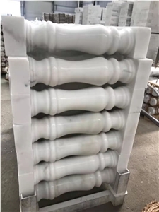 Polished Stone Stair Handrails White Balsutrade