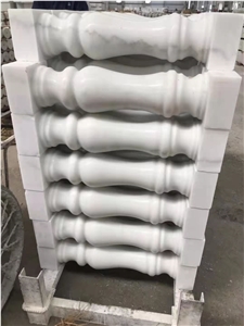 Polished Stone Stair Handrails White Balsutrade