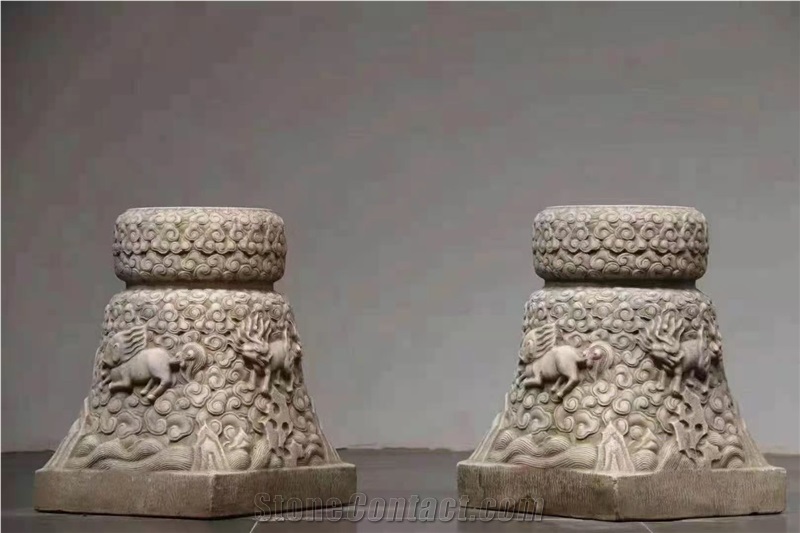 Stone Basic Pedestal Columns Decorated Pillars