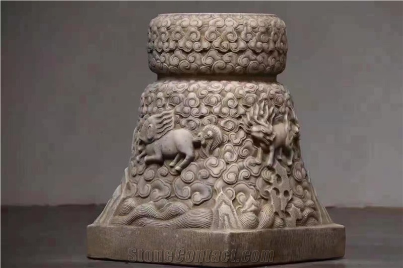 Stone Basic Pedestal Columns Decorated Pillars