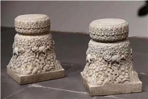 Stone Basic Pedestal Columns Decorated Pillars