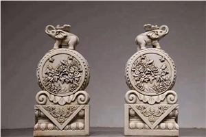 Top Quality Antique Landscape Sculpture Drum Stone