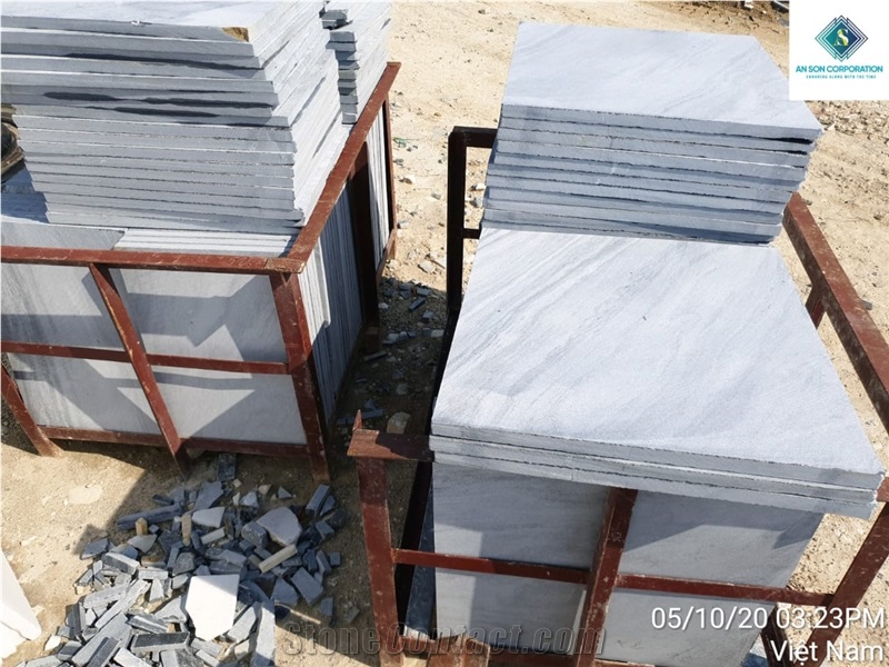 Sandblasted Grey Marble for Swimming Pools