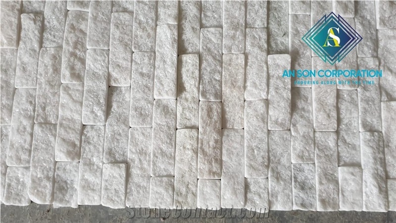 White Split Face Marble Stone Wall Panel