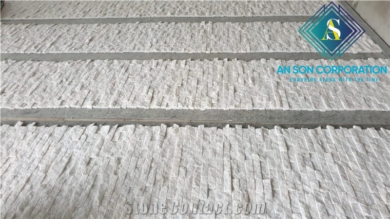 White Split Face Marble Stone Wall Panel