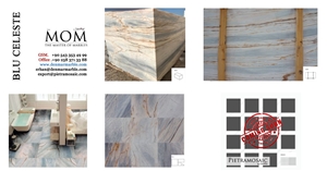Blu Celeste Marble Slabs, Turkey Blue Marble