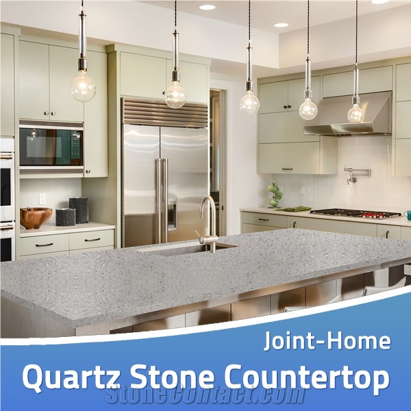 Crystal Light Grey Starlight Quartz Countertops