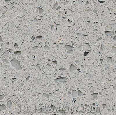 Crystal Light Grey Starlight Starfish Quartz Slabs