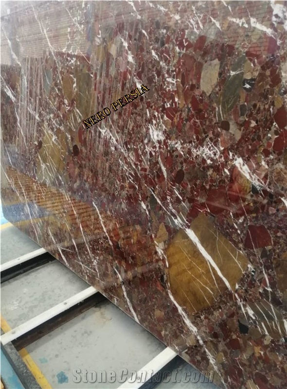 Red Green Conglomerate Slab