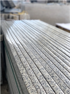 Sunset Gold Light Granite Flamed Steps with a Polished Edges