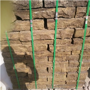 Beige Limestone Split Face Mushroom Walling Tiles