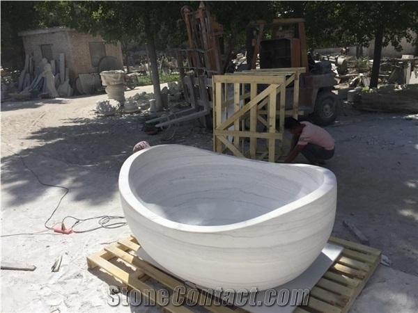 Black Marble Modern Bathtubs ,Round Freestanding Bath Tub