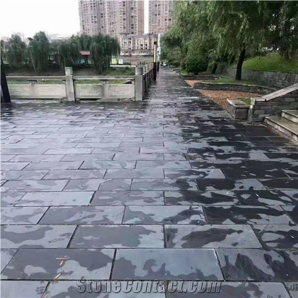 Black Riven Slate Tiles,Charcoal Grey Split Face Stone