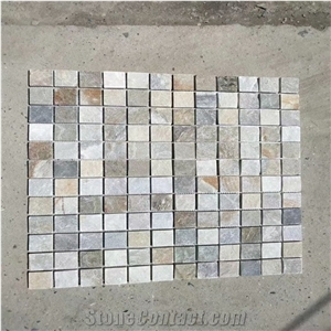 Copper Slate Stone Mosaic Wall Panels, Pool Covering Pavers