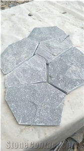 Exterior Decorative Green Slate Random Flagstone Courtyard