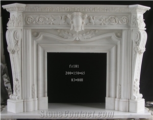 Indoor Use Fireplace Mantle, Natural Stone Marble Fireplace