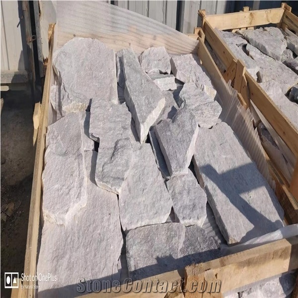 Pure White Quartzite Crazy Paver,Loose Cladding Random Stone
