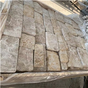 Tumbled Beige Limestone Wall Bricks, Building Stones