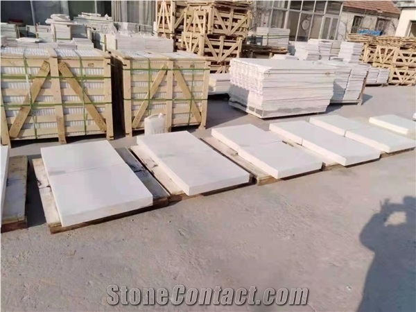 White Bush Hammed Building Decoration Marble Stone