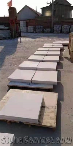 White Bush Hammed Building Decoration Marble Stone