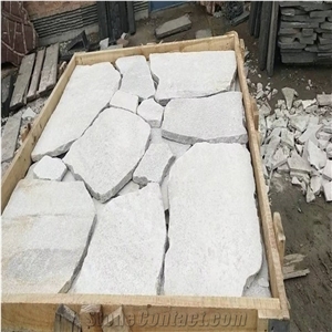 White Irregular Quartzite Feature Walls，Dry Stacked Stone