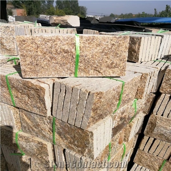Yellow Natural Split Quartzite,Dry Stacked Feature Walls