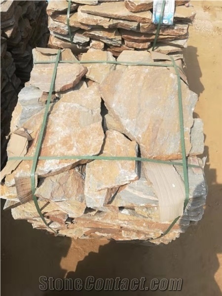 Yellow Quartzite Flagstone, Building Wall Decoration
