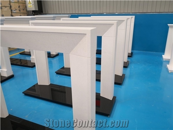 2021 Aegean Limestone White Fireplaces Mantel Uk Style