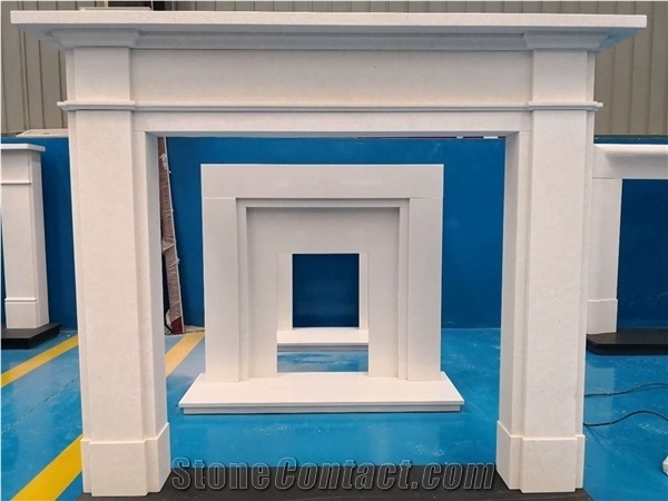 2021 Artficial Beige Marble Fireplace Mantel