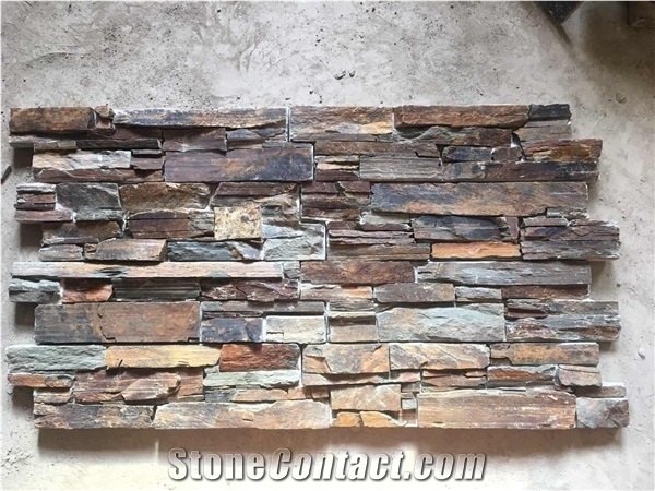 California Golden Meshed Tiles Hebei Slate Culture Stone