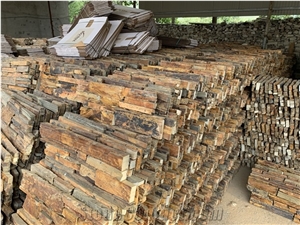 California Golden Meshed Tiles Hebei Slate Culture Stone