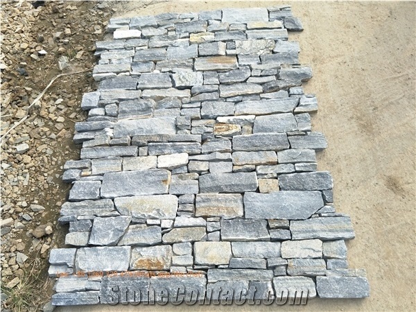 Dimond Blue Cement Back Panel Blue Quartzite Meshed Panels